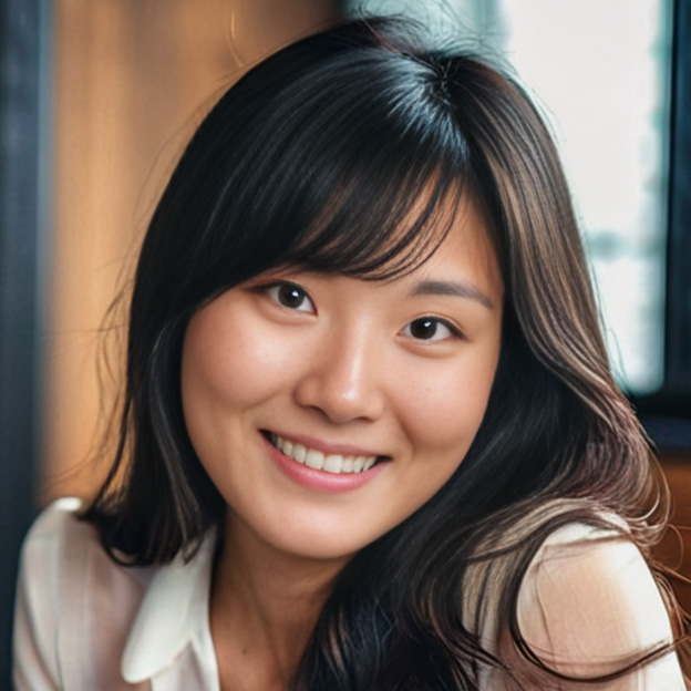 Woman smiling while wearing Invisalign aligners.