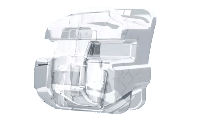 Self ligating ceramic bracket with a clear gate