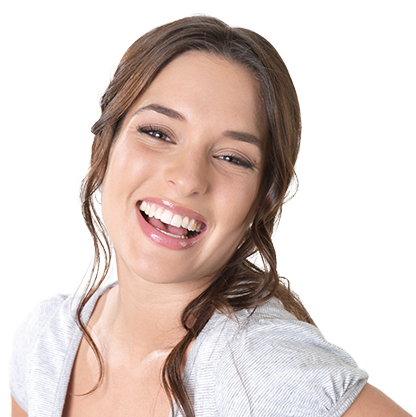 Yougn girl with lingual braces