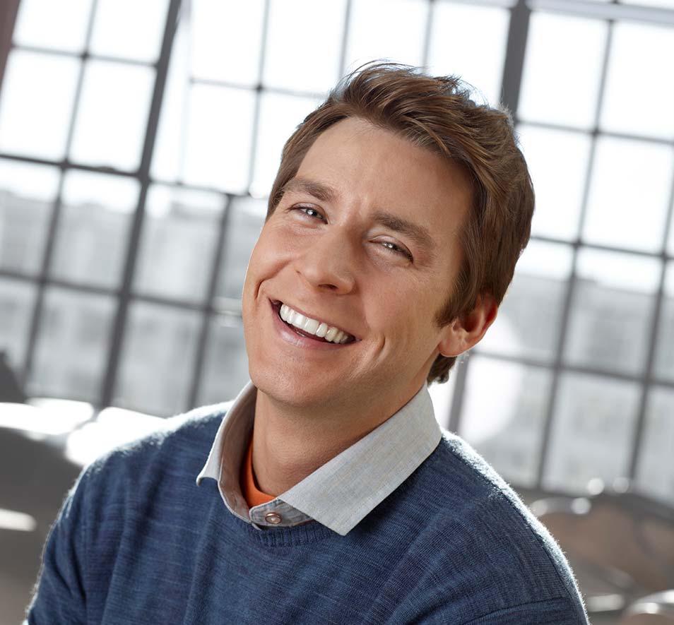 Man wearing aligners for his orthodontic treatment